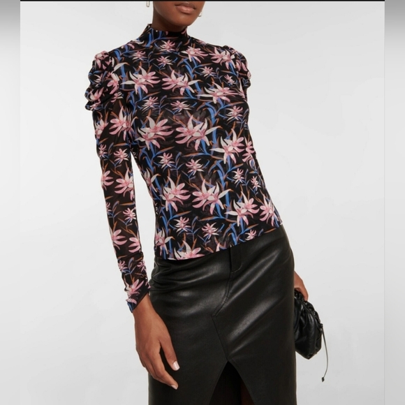 Diane von Furstenberg Remy high-neck floral top Medium - Picture 3 of 10
